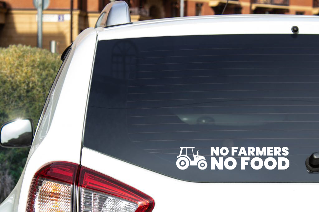 No Farmers No Food - Window Decal Stickers (Black, White & Yellow)