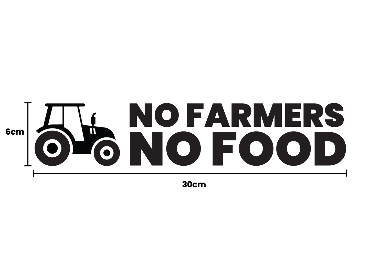 No Farmers No Food - Window Decal Stickers (Black, White & Yellow)